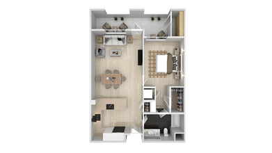 1 Bedroom 1 Bath C floor plan
